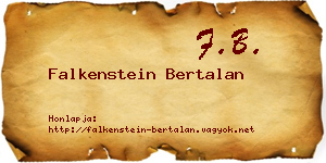 Falkenstein Bertalan névjegykártya